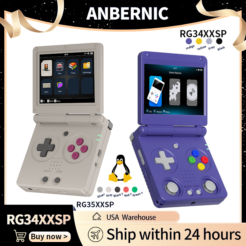 Retro Handheld Console Linux Ips Screen - Anbernic RG34XXSP RG35XXSP Katlanabilir El Tipi