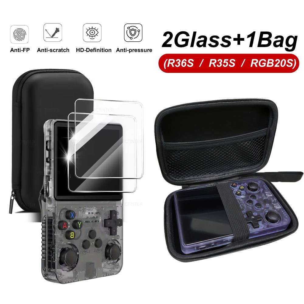 Screen Protector Tempered Glass Console - 3'ü 1 Arada Saklama Çantası +