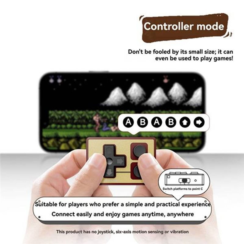 Wireless Retro Controller Bluetooth Gamepad - Y44A Bluetooth Mini Oyun Kumandası, Kablosuz
