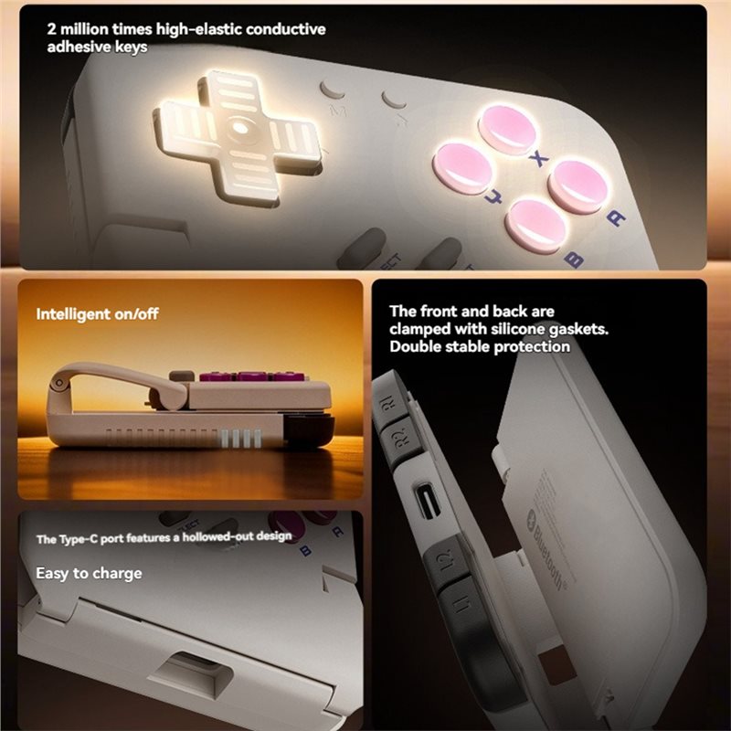 Wireless Retro Controller Bluetooth Gamepad - AA60-Pocket Taco Taşınabilir Bluetooth Gamepad Kablosuz